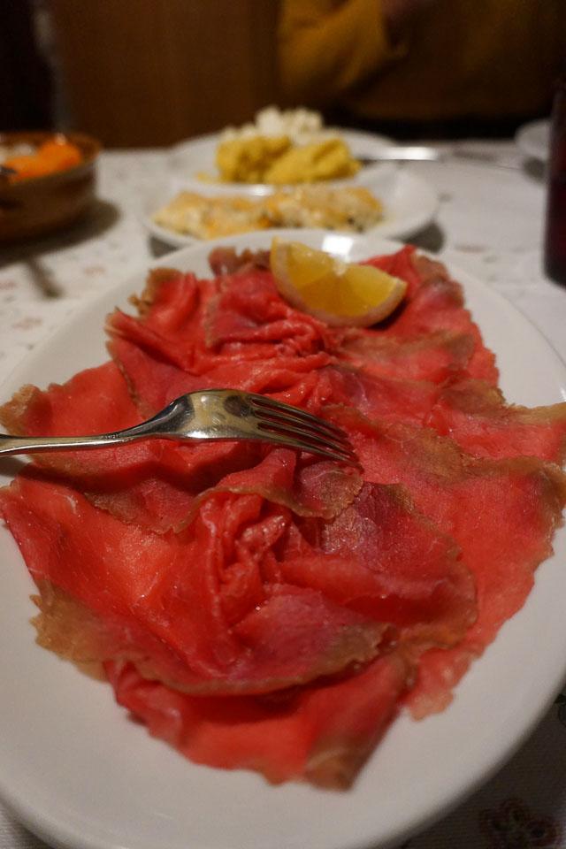 Carne salada, specialità della zona di Tenno